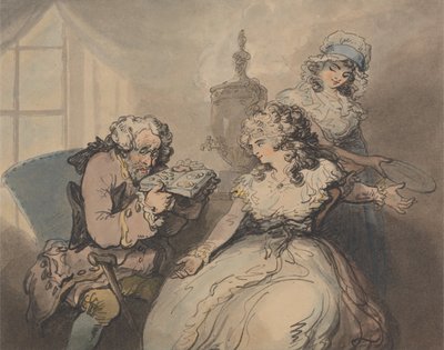 Ein Pfandleiher mit seinem Kunden von Thomas Rowlandson